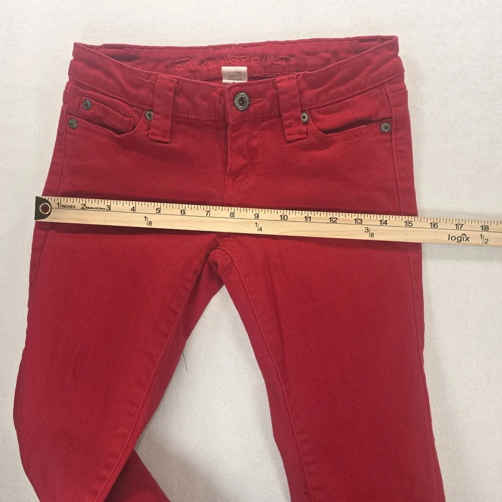 Blue Asphalt Red Skinny Jeans Womens Size 1 Low Rise Stretch Denim Pants